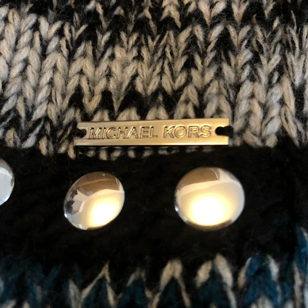 Michael Kors Embellished Stud Fringe Wrap Scarf